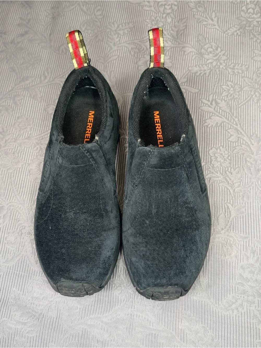 Merrell Jungle Moc Waterproof Black Suede Slip-On Shoes US 7